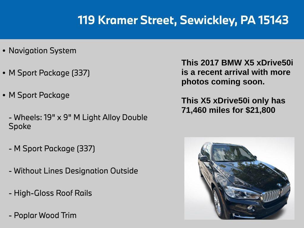 used 2017 BMW X5 car, priced at $21,800