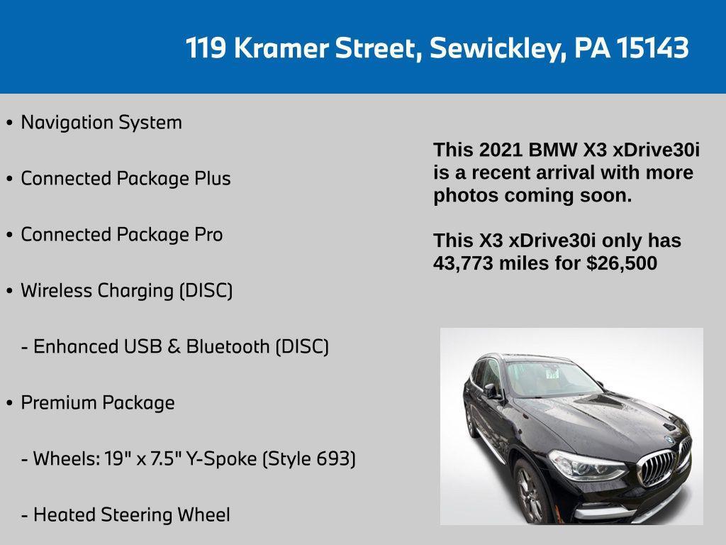 used 2021 BMW X3 car, priced at $26,500