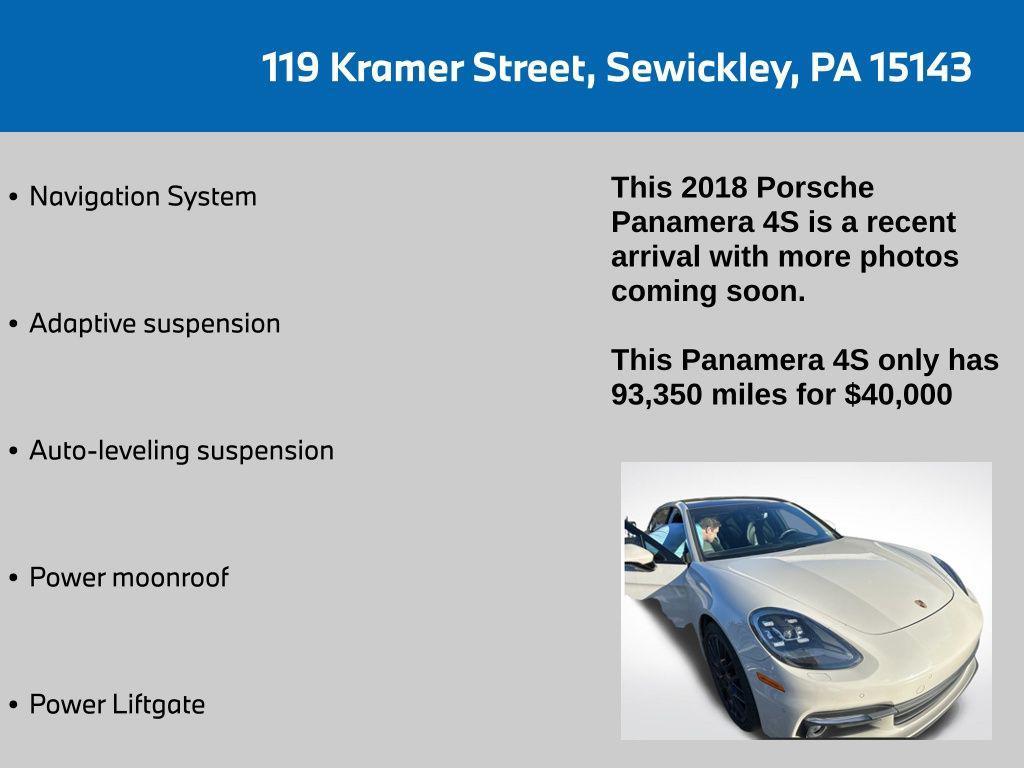 used 2018 Porsche Panamera car, priced at $40,000