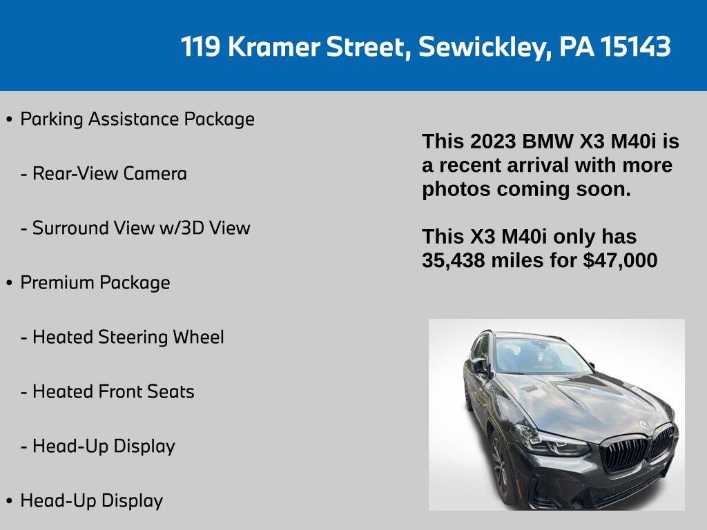 used 2023 BMW X3 car, priced at $47,000