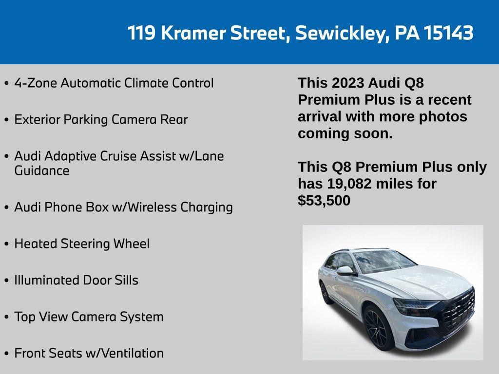 used 2023 Audi Q8 car, priced at $53,500