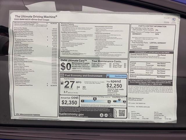 new 2025 BMW M235 Gran Coupe car, priced at $52,425