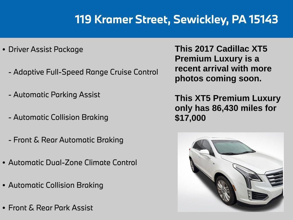 used 2017 Cadillac XT5 car, priced at $17,000