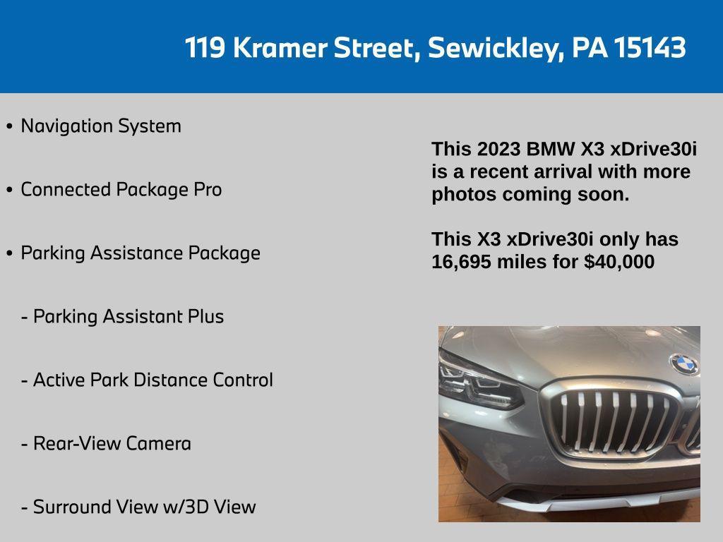used 2023 BMW X3 car, priced at $40,000