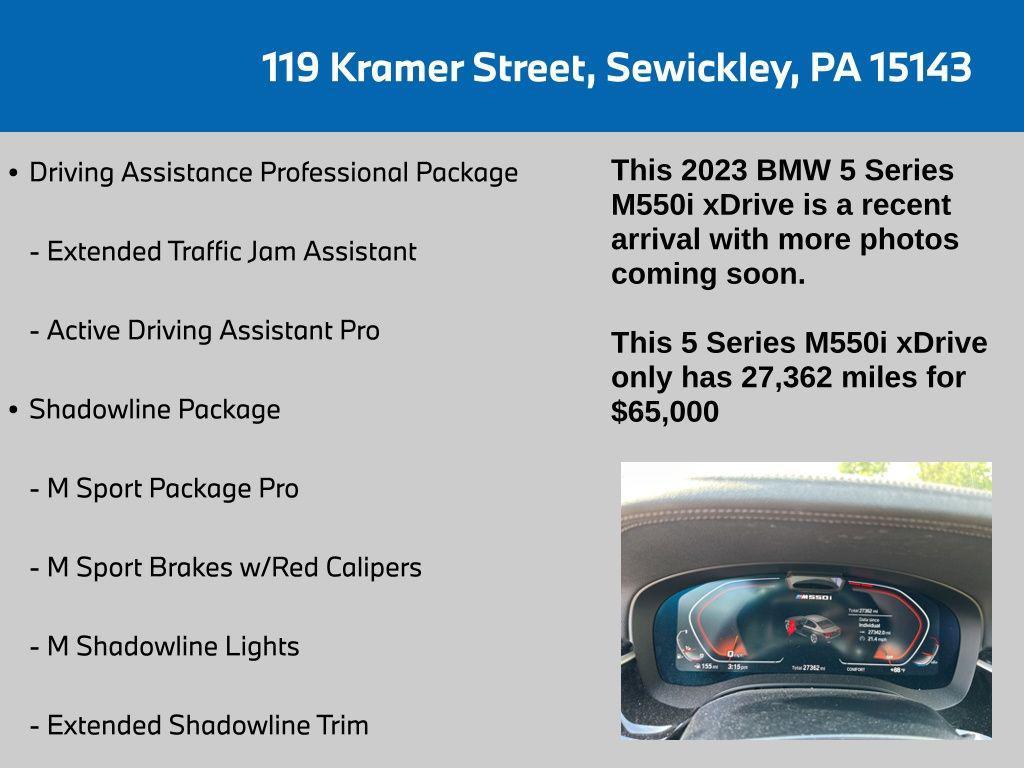 used 2023 BMW M550 car, priced at $65,000