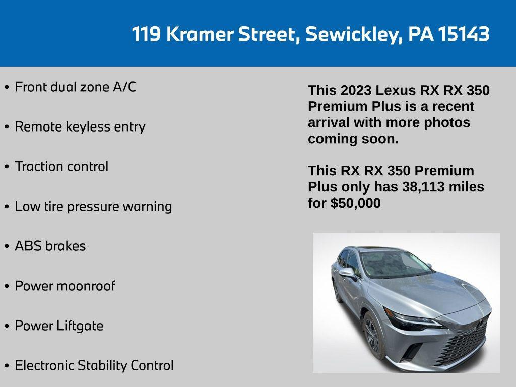 used 2023 Lexus RX 350 car, priced at $50,000