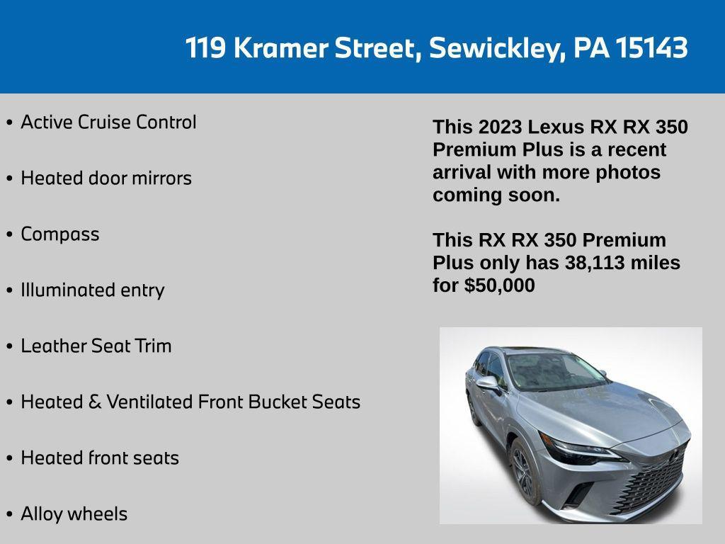 used 2023 Lexus RX 350 car, priced at $50,000