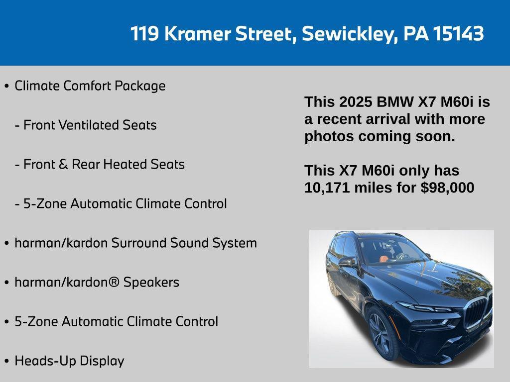 used 2025 BMW X7 car, priced at $98,000