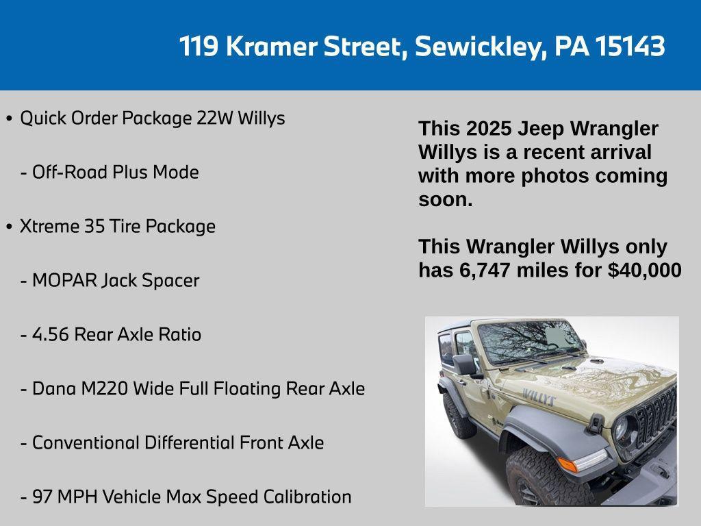 used 2025 Jeep Wrangler car, priced at $40,000