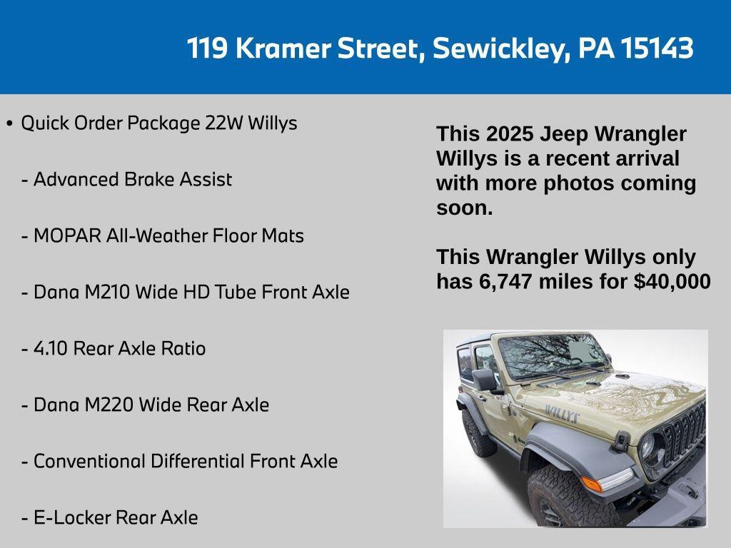 used 2025 Jeep Wrangler car, priced at $40,000