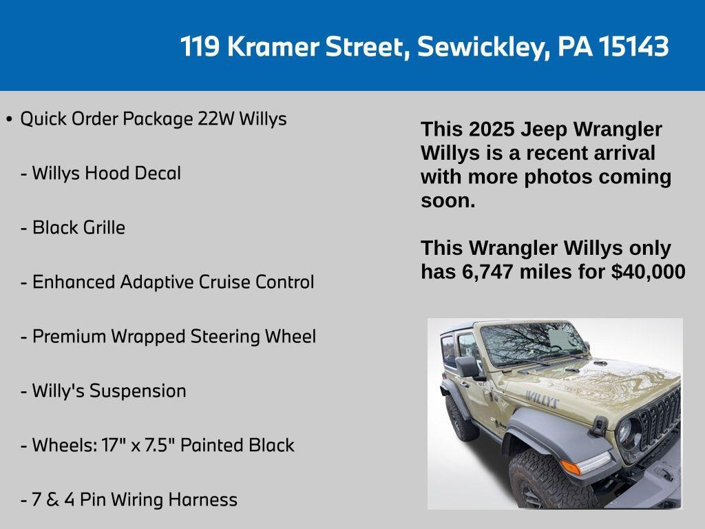 used 2025 Jeep Wrangler car, priced at $40,000