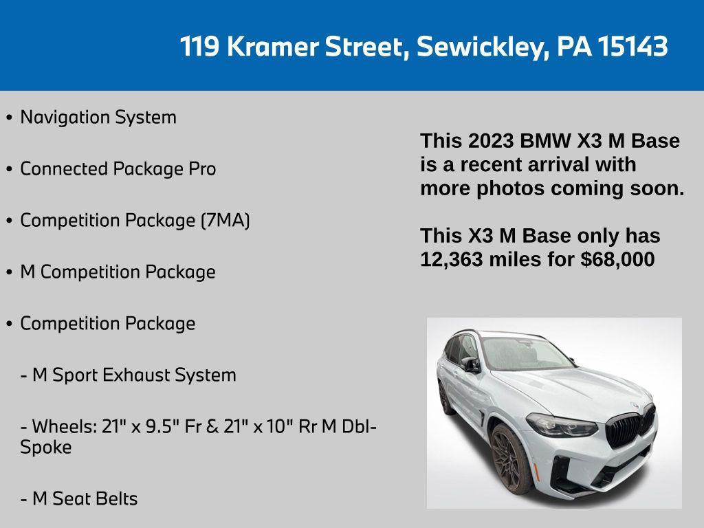 used 2023 BMW X3 M car, priced at $68,000