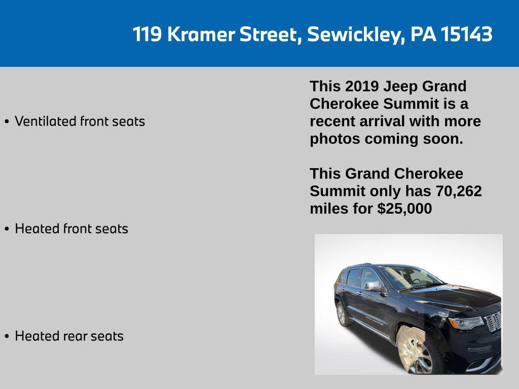 used 2019 Jeep Grand Cherokee car, priced at $25,000