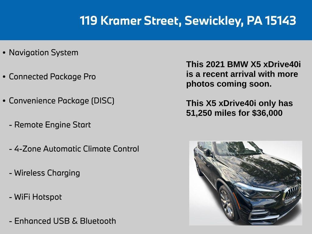 used 2021 BMW X5 car, priced at $36,000