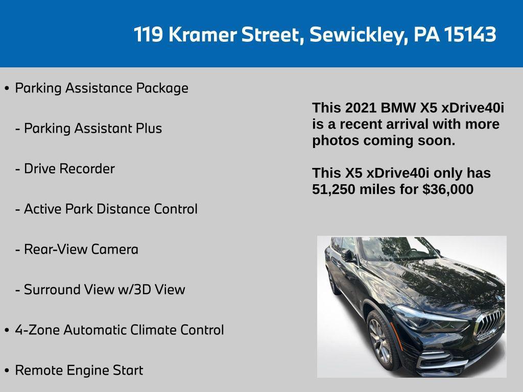 used 2021 BMW X5 car, priced at $36,000