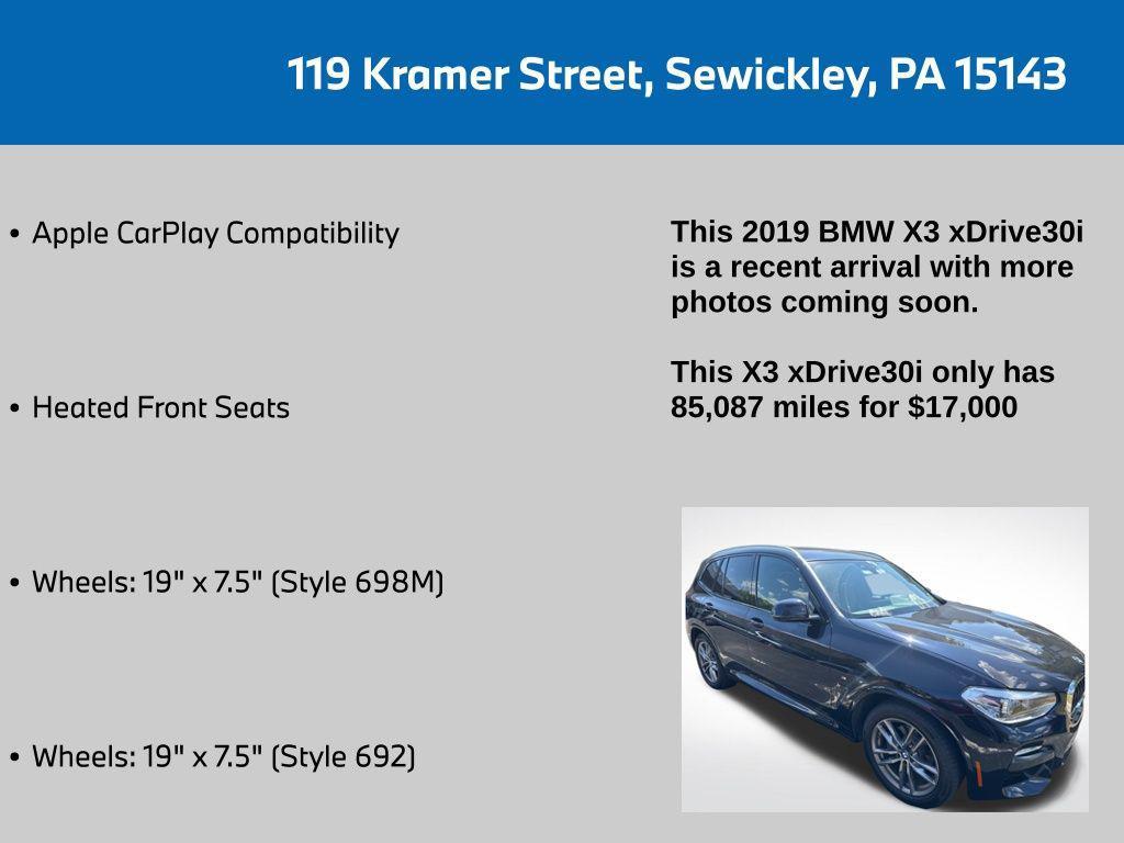 used 2019 BMW X3 car, priced at $17,000
