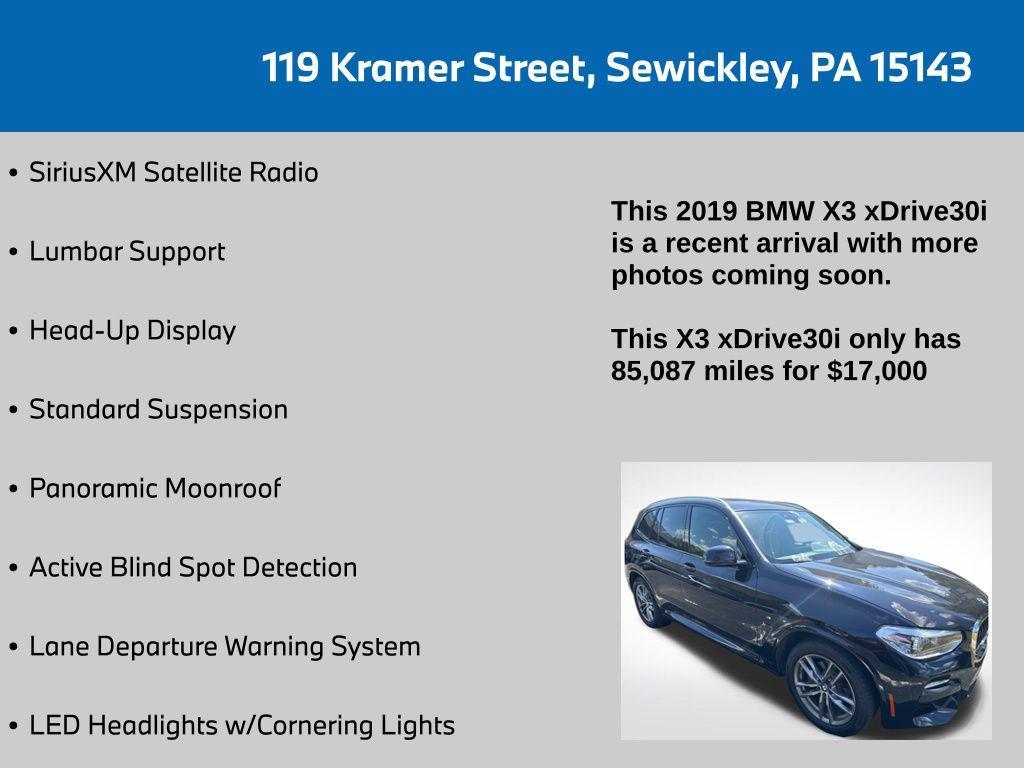 used 2019 BMW X3 car, priced at $17,000