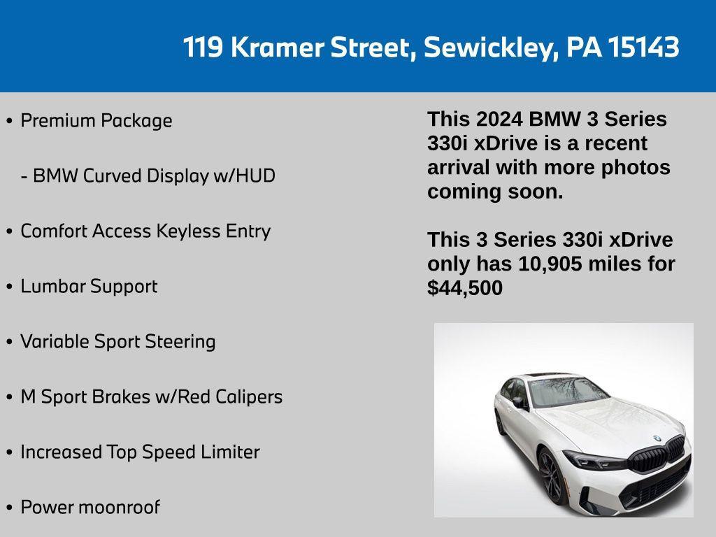 used 2024 BMW 330 car, priced at $44,500