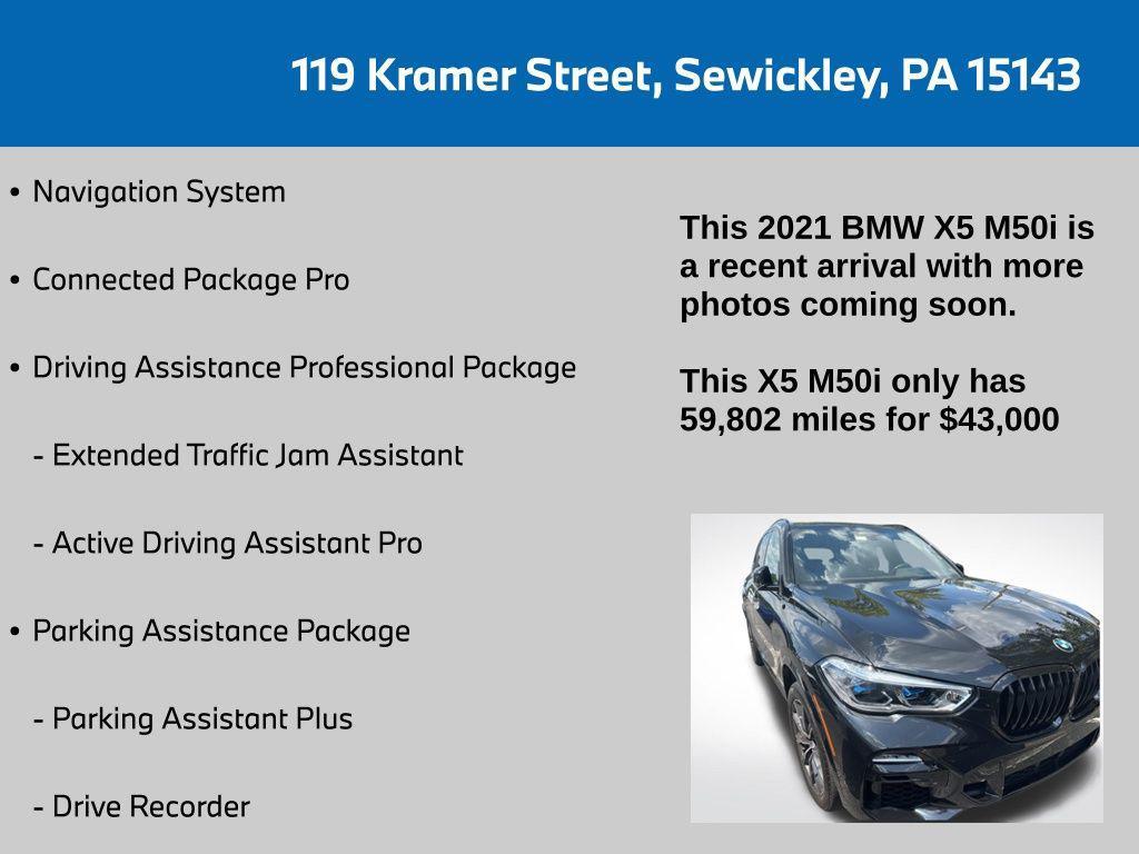 used 2021 BMW X5 car, priced at $43,000