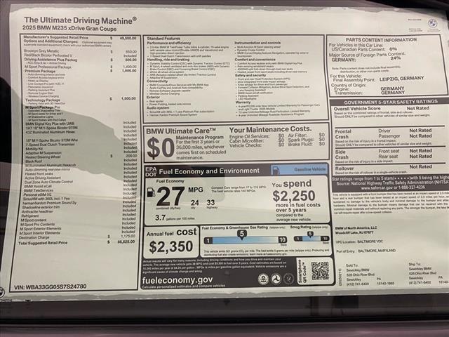 new 2025 BMW M235 Gran Coupe car, priced at $56,525