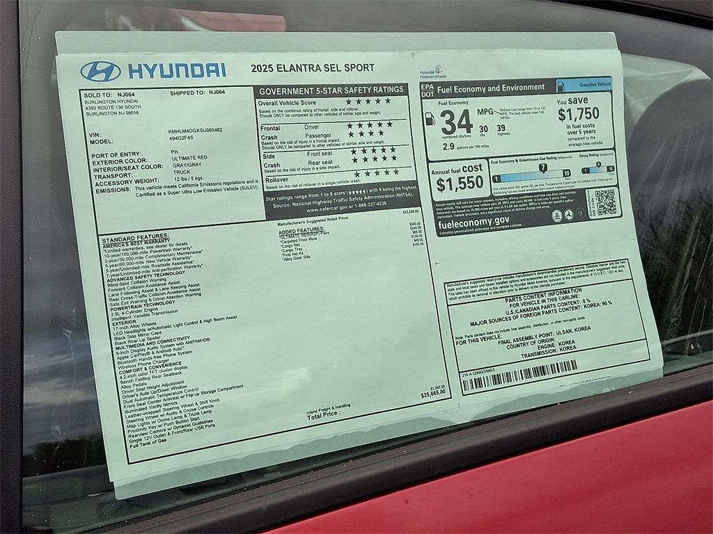 new 2025 Hyundai Elantra car, priced at $25,665