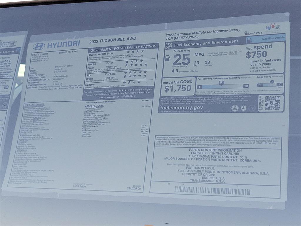 used 2023 Hyundai Tucson car, priced at $25,000